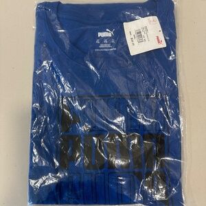 PUMA Graphics Wording Men's Tee Blue Size XXL NWT